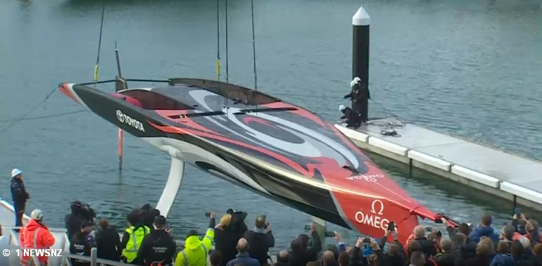 Team New Zealand launches first AC75 – Te Aihe – Sailweb