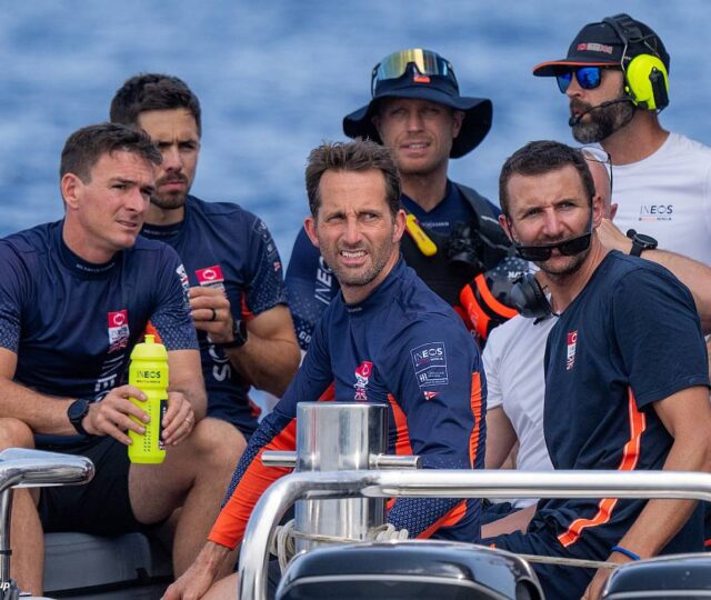 AC37 INEOS Team on watch Fletcher, Mon, Ainslie, Parkinson, Scott