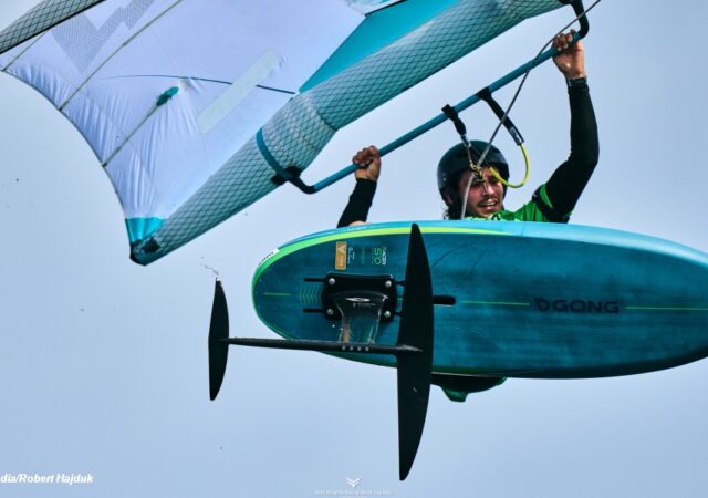 Wingfoil Italy Race 1 winner Julien Rattotti FRA