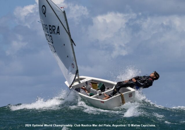 Optimist Worlds Day 2 leader Back BRA