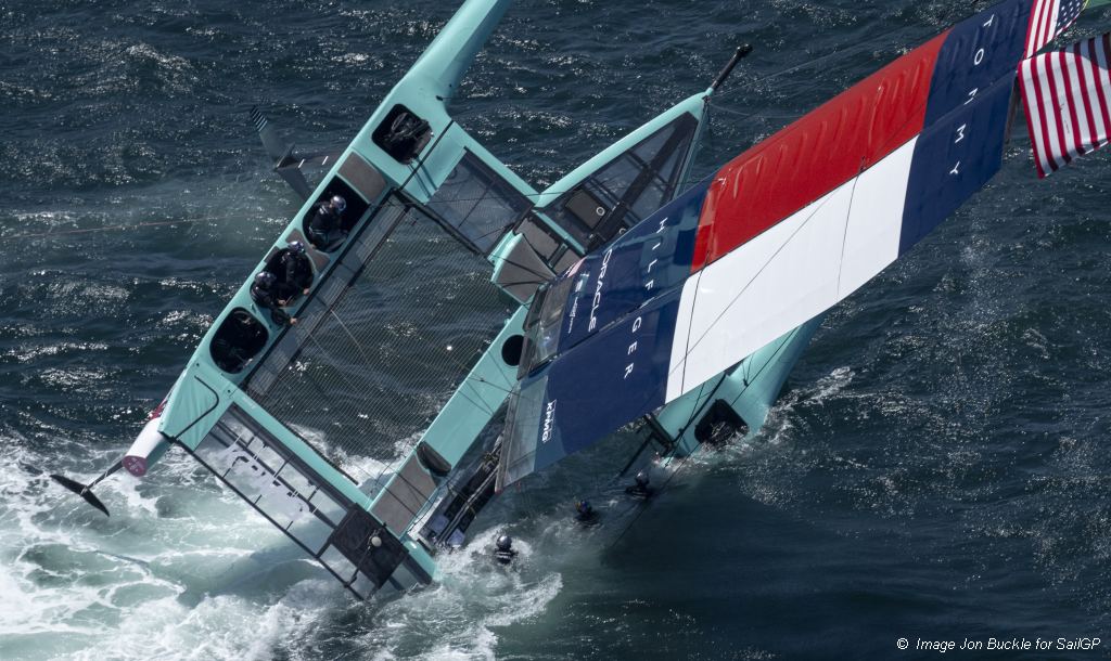 SailGP Sydney USA Capsize